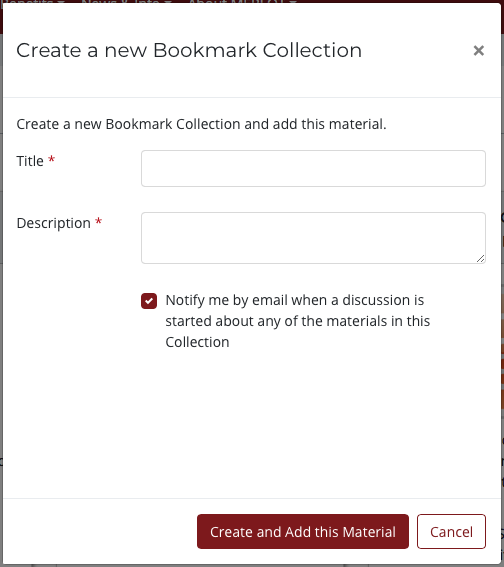 Create a new bookmark collection