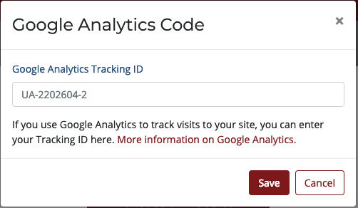 Google Analytics controls