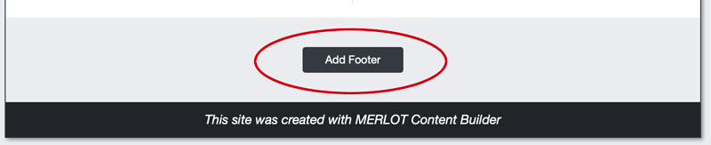 Add Footer button