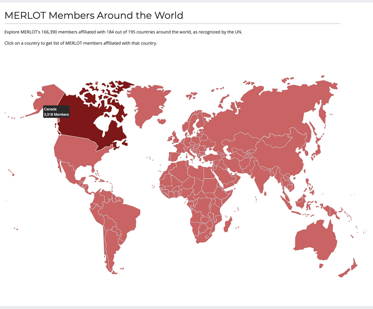 MERLOT Members Around the World (screenshot)